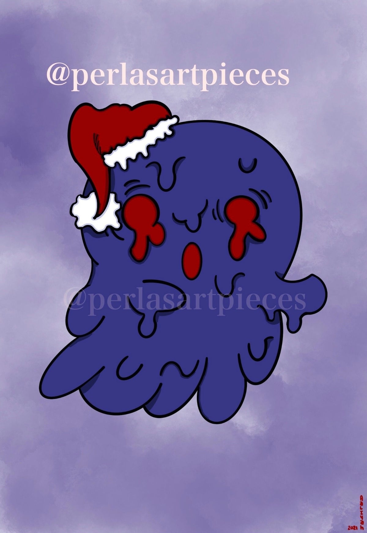 Spooky Christmas Ghost Art Print