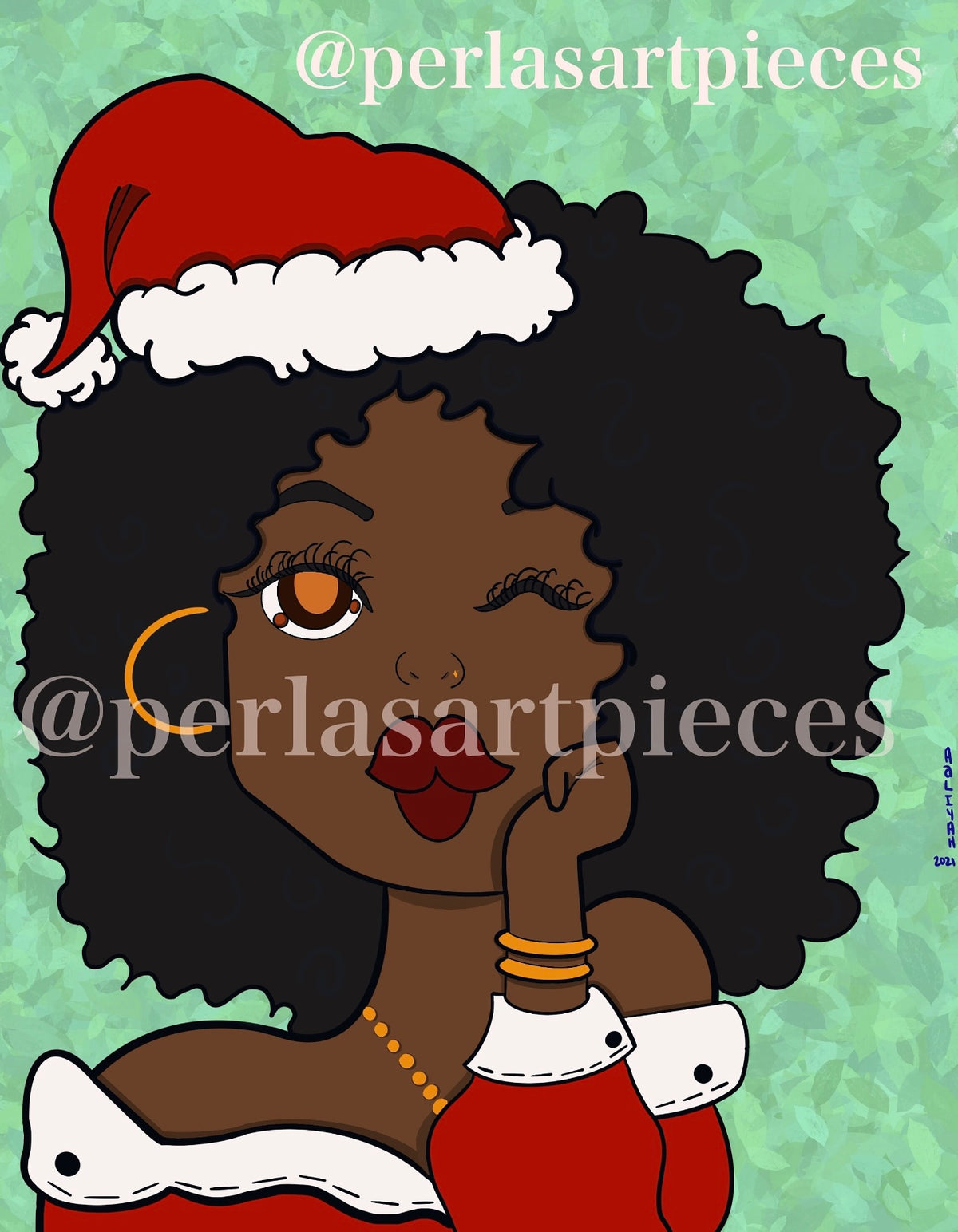 Shayla Christmas Original Character Art Print