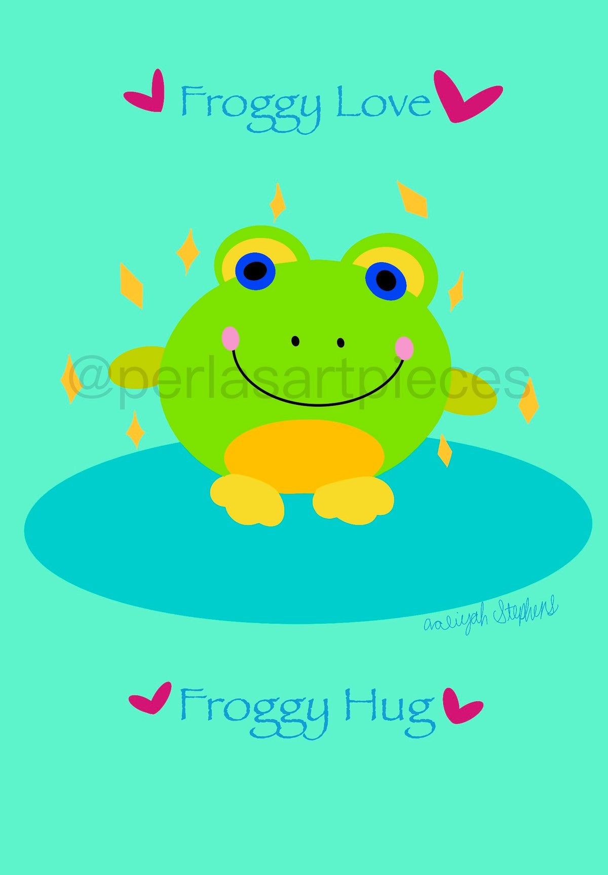 Fred Da Frog QueTee Original Character 8x10 Art Print