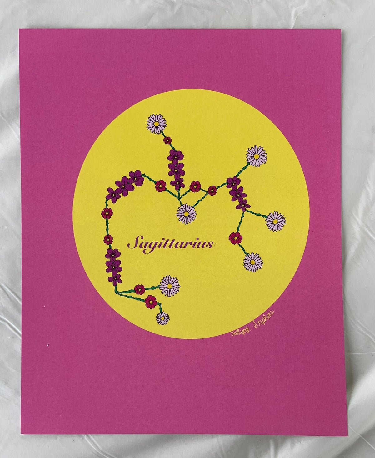 Sagittarius Zodiac Flower Constellation Art Print