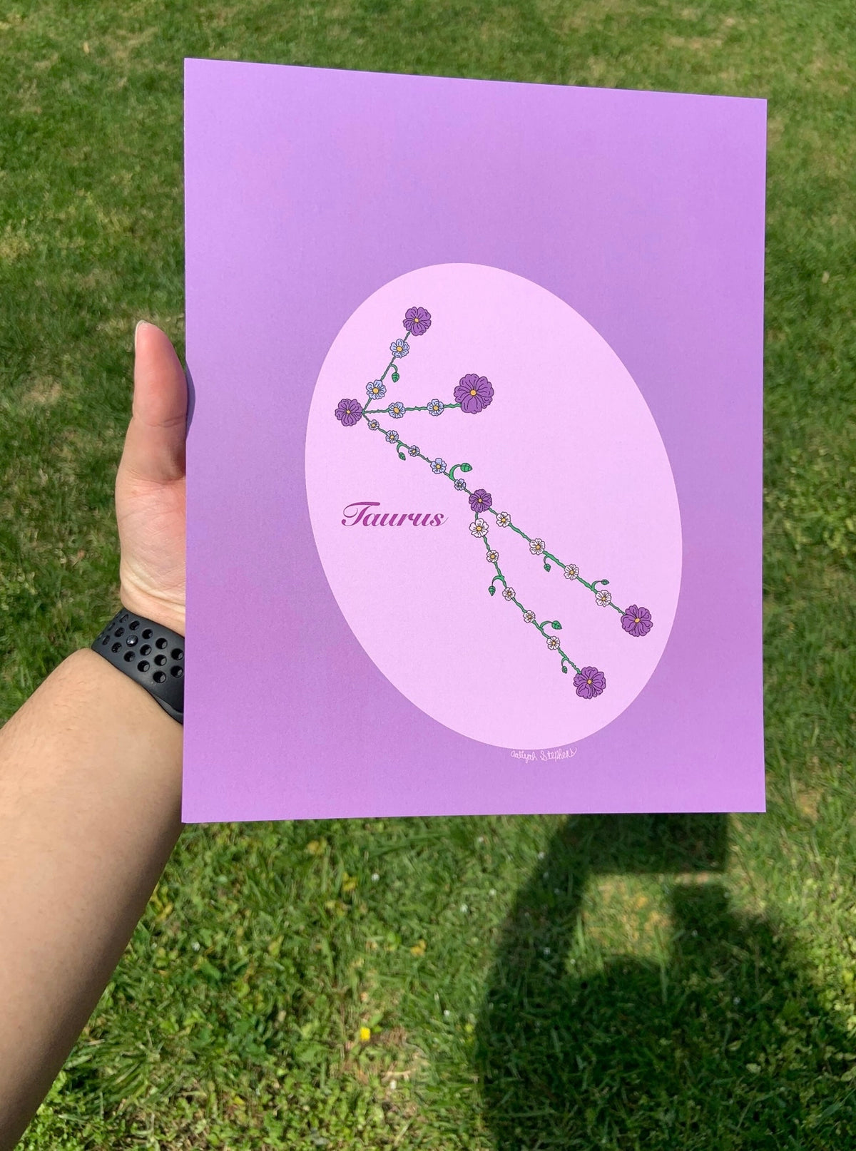 Taurus Zodiac Flower Constellation Art Print