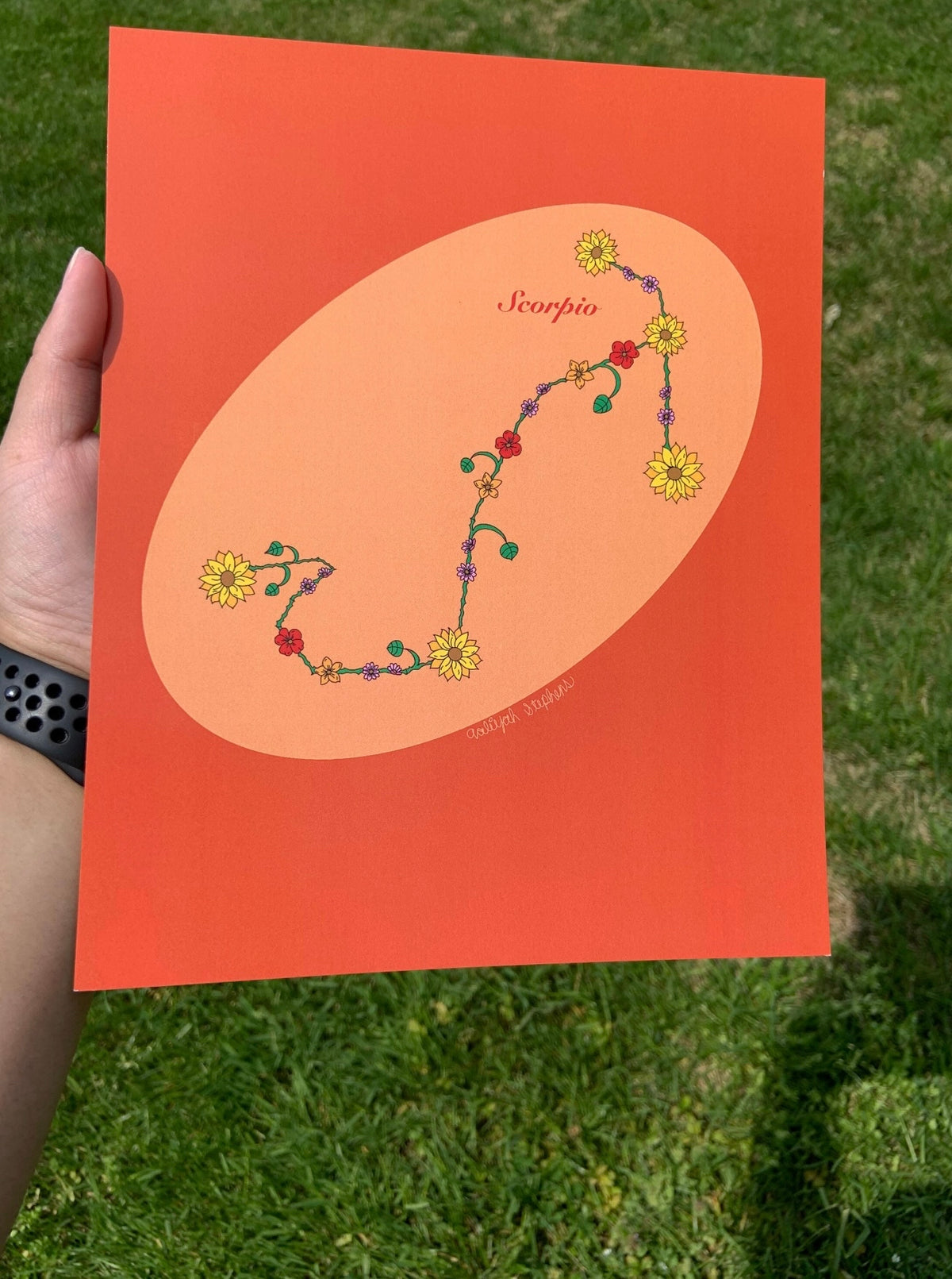 Scorpio Zodiac Flower Constellation Art Print