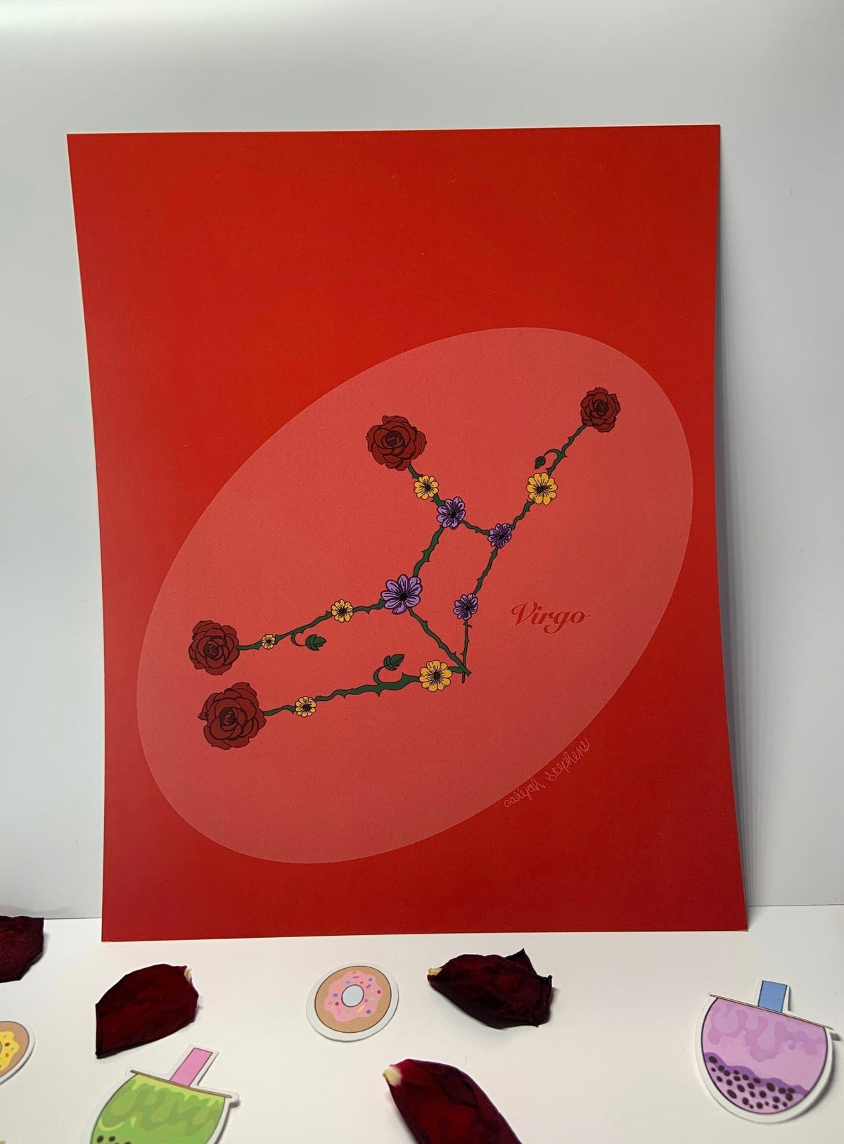 Virgo Zodiac Flower Constellation Art Print
