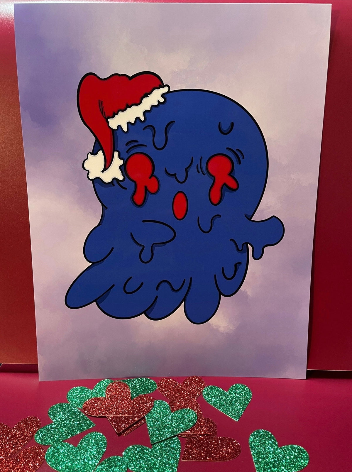 Spooky Christmas Ghost Art Print