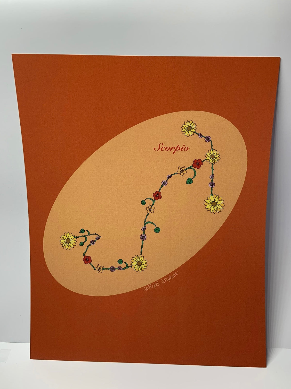 Scorpio Zodiac Flower Constellation Art Print