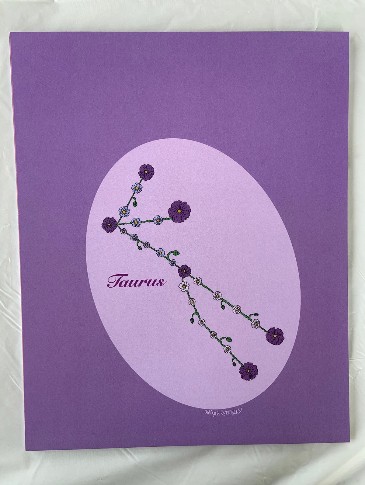 Taurus Zodiac Flower Constellation Art Print