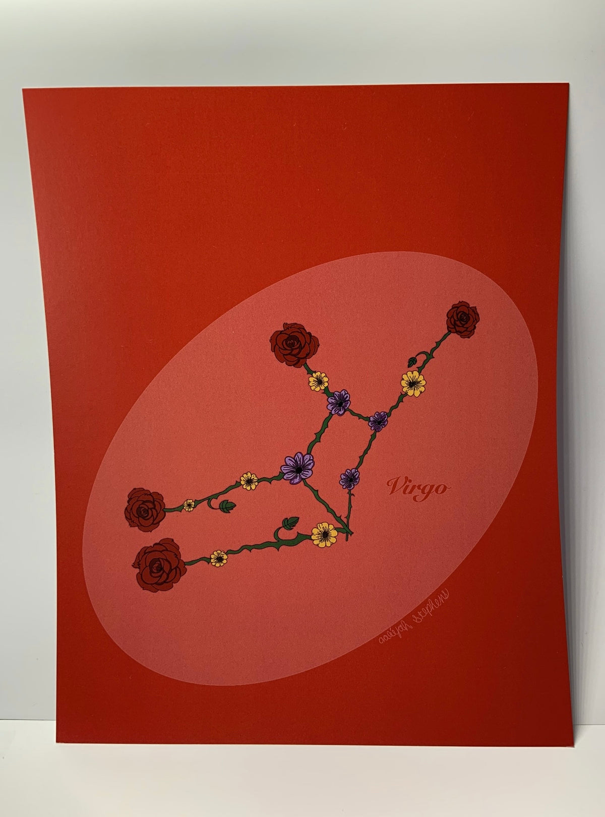 Virgo Zodiac Flower Constellation Art Print