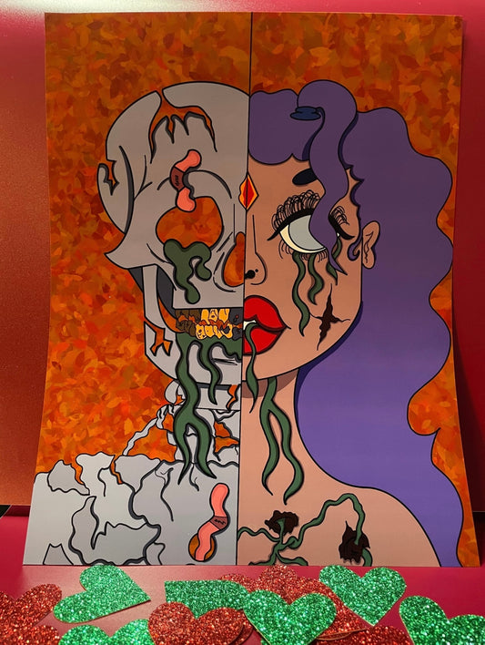 Elvira Bones Original Character Art Print