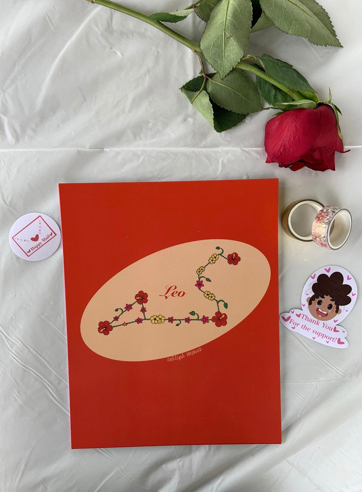 Leo Zodiac Flower Constellation Art Print
