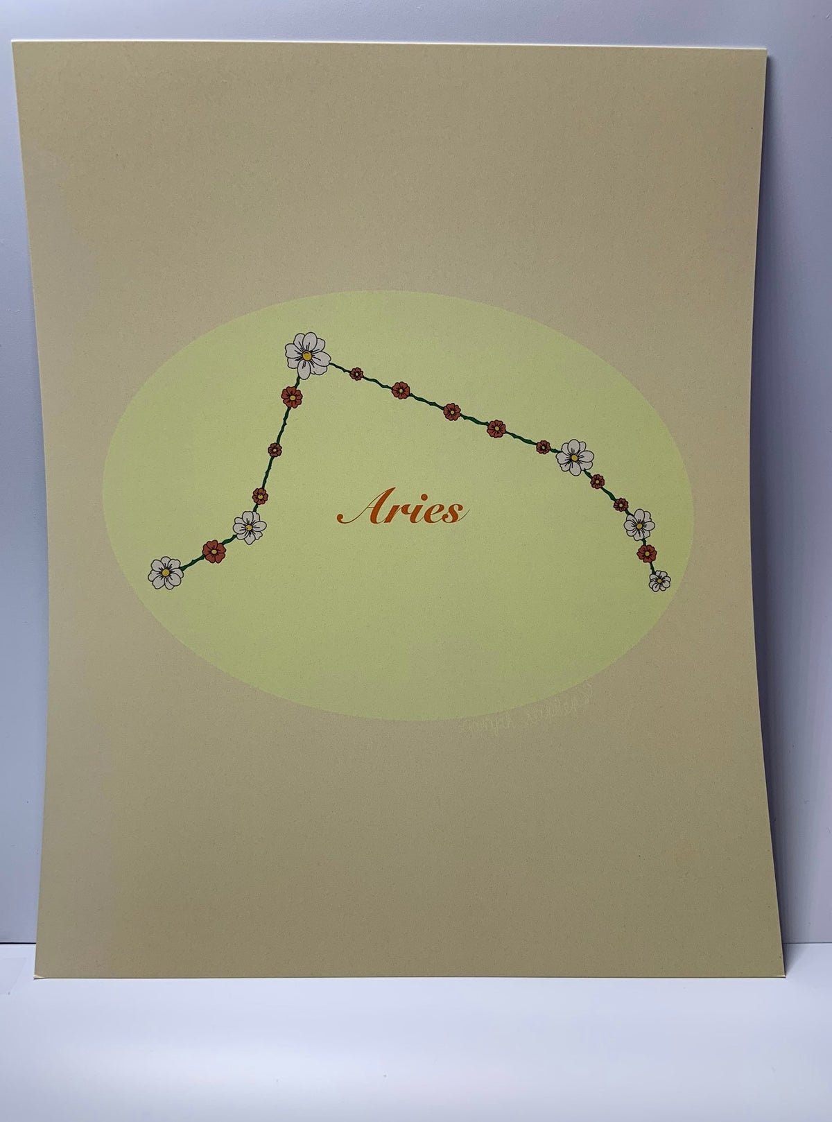 Aries Flower Zodiac Constellation Art Print