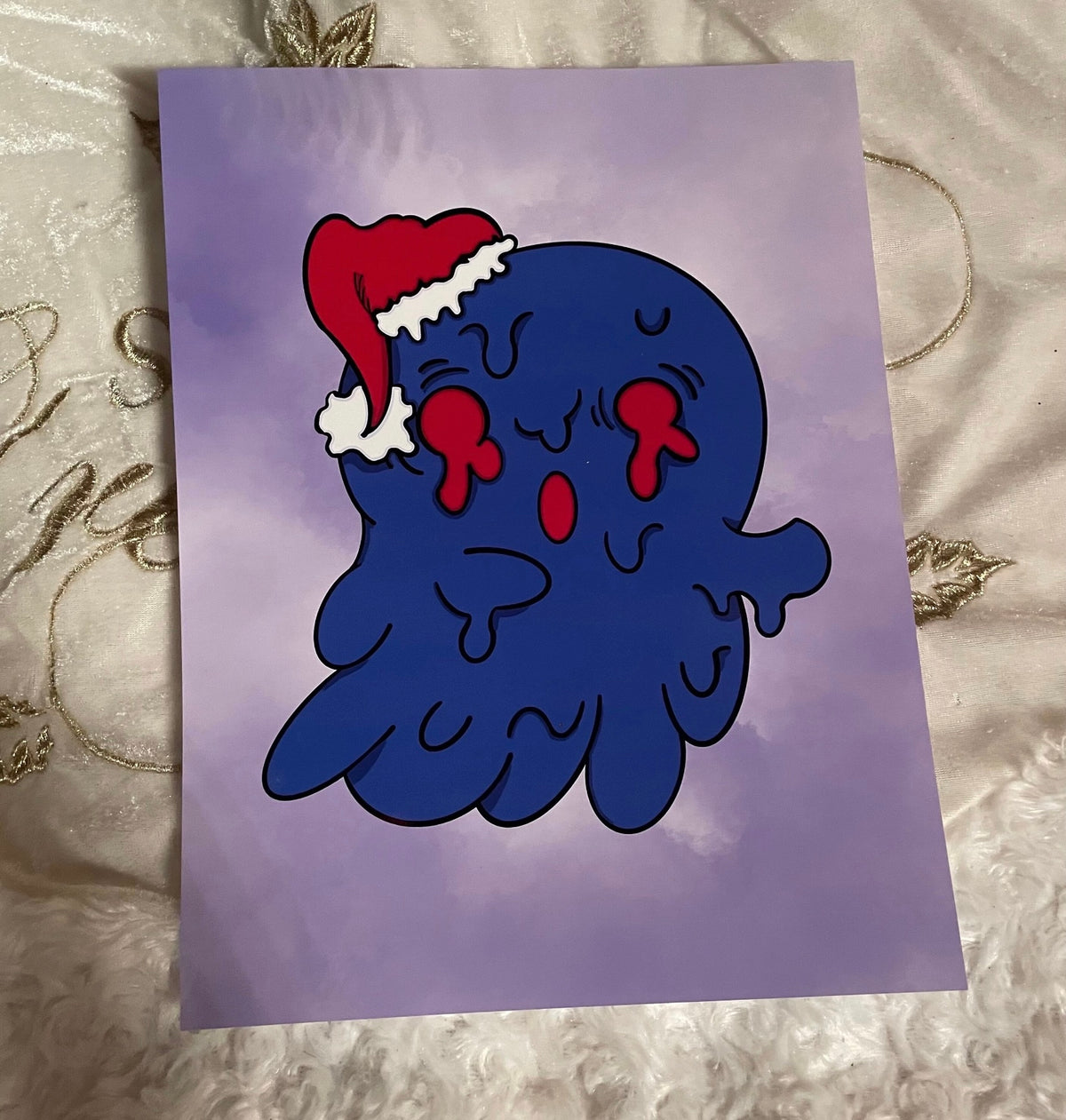 Spooky Christmas Ghost Art Print