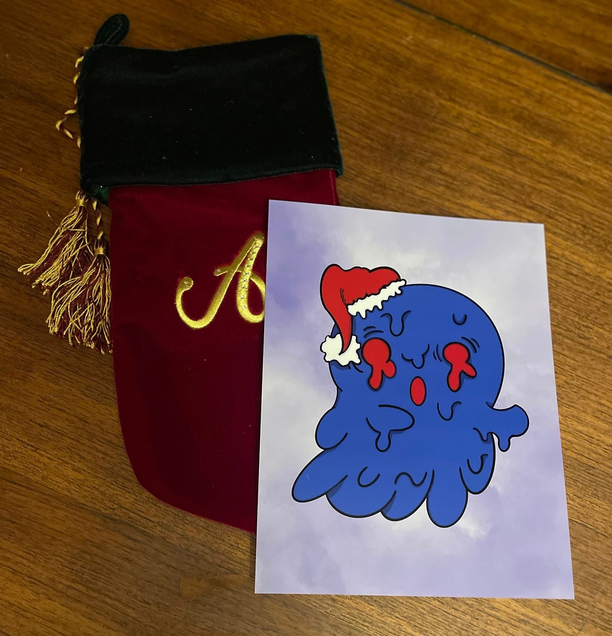 Spooky Christmas Ghost Art Print