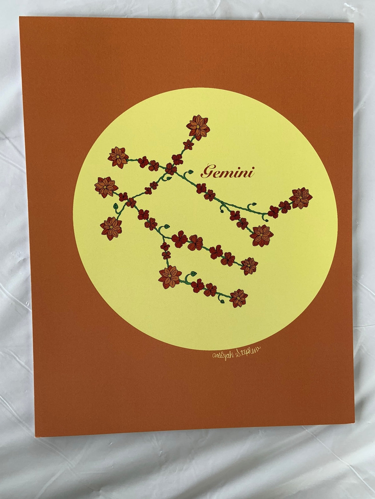 Gemini Zodiac Flower Constellation Art Print