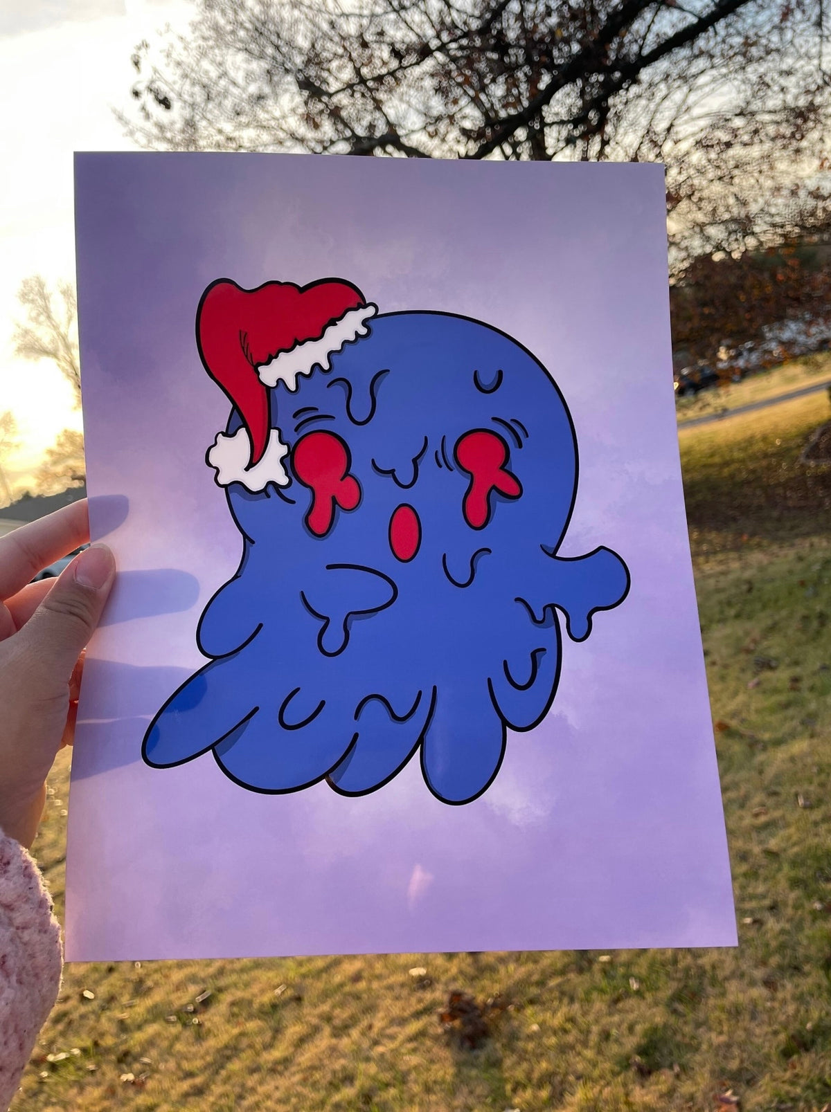 Spooky Christmas Ghost Art Print