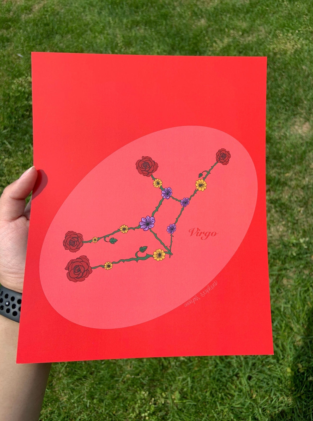 Virgo Zodiac Flower Constellation Art Print