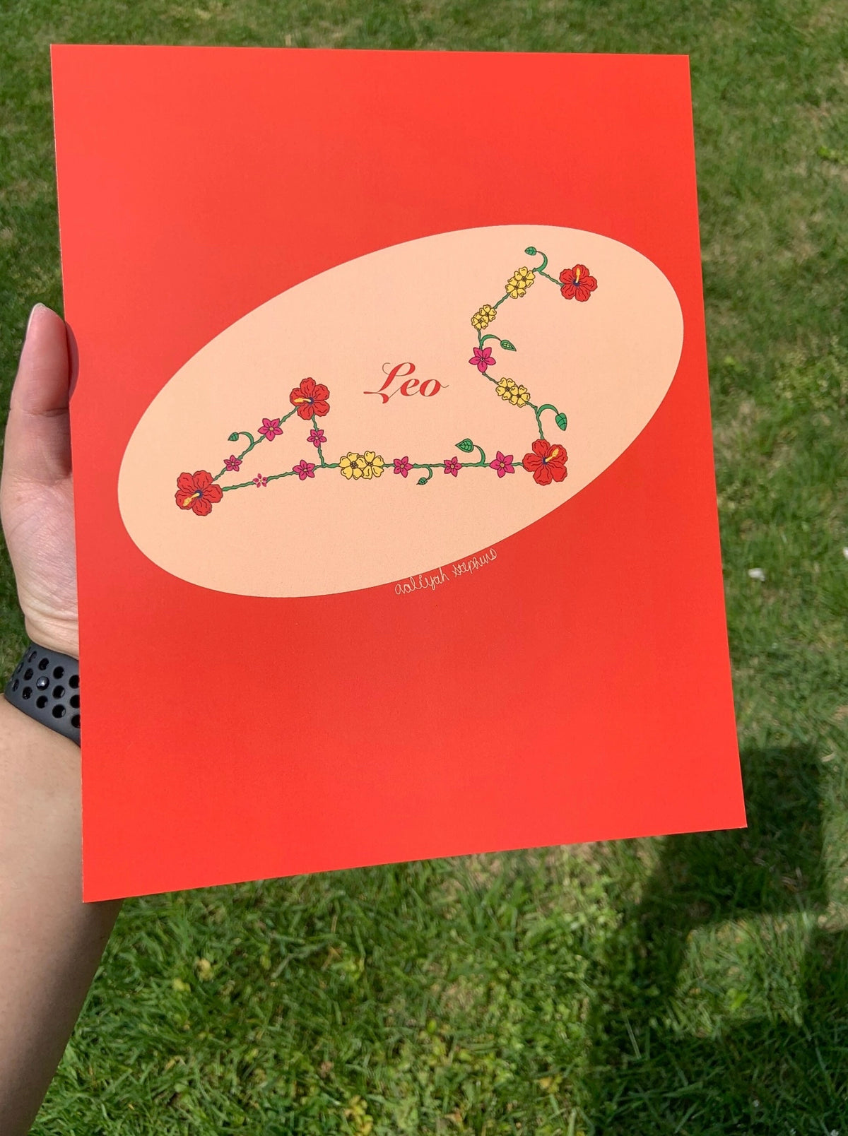 Leo Zodiac Flower Constellation Art Print