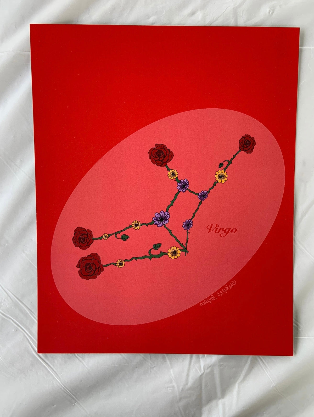 Virgo Zodiac Flower Constellation Art Print
