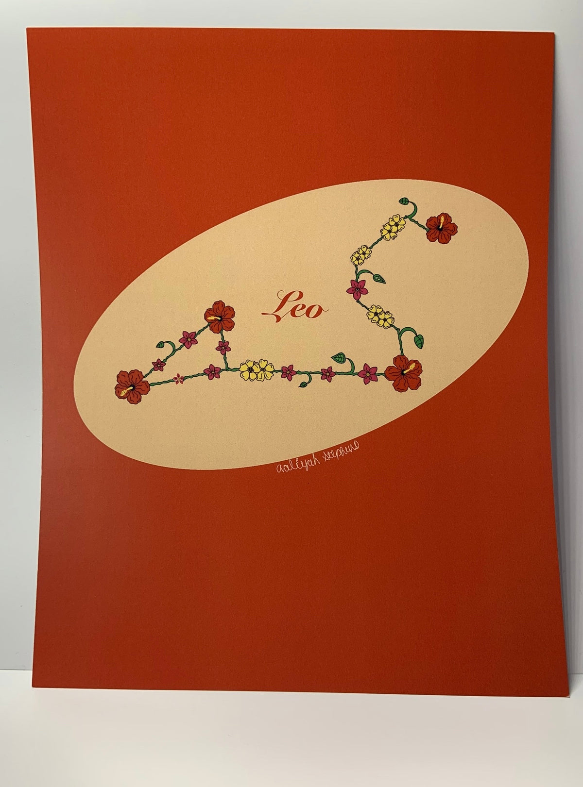 Leo Zodiac Flower Constellation Art Print