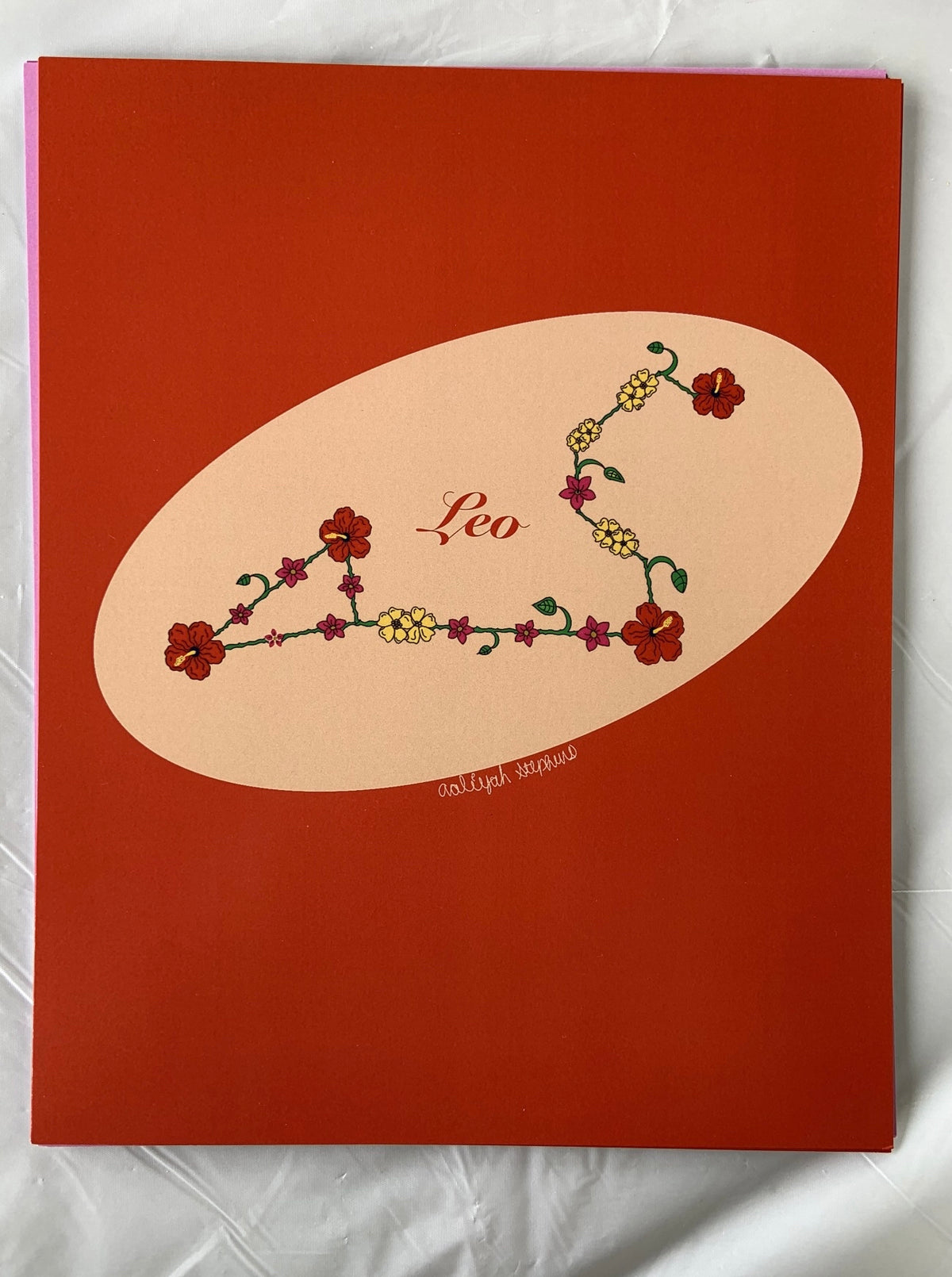 Leo Zodiac Flower Constellation Art Print