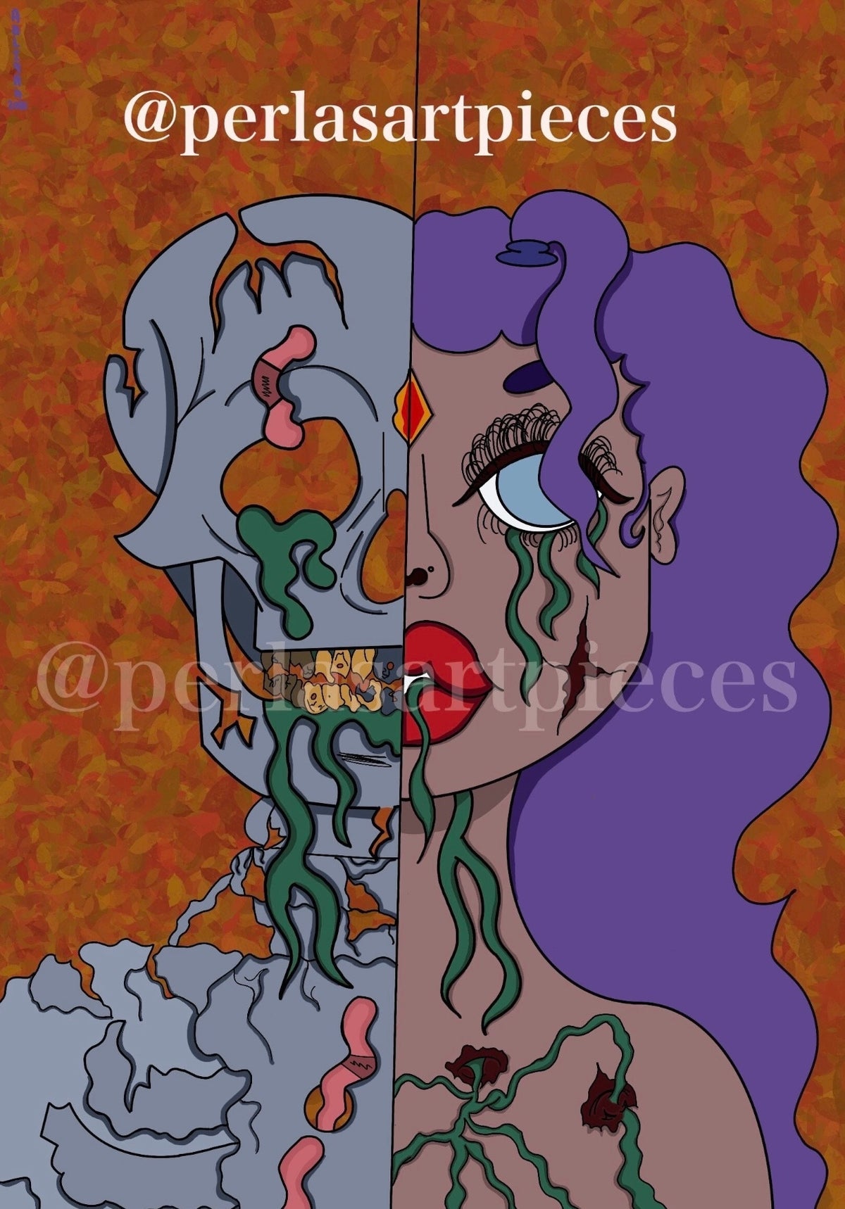 Elvira Bones Original Character Art Print