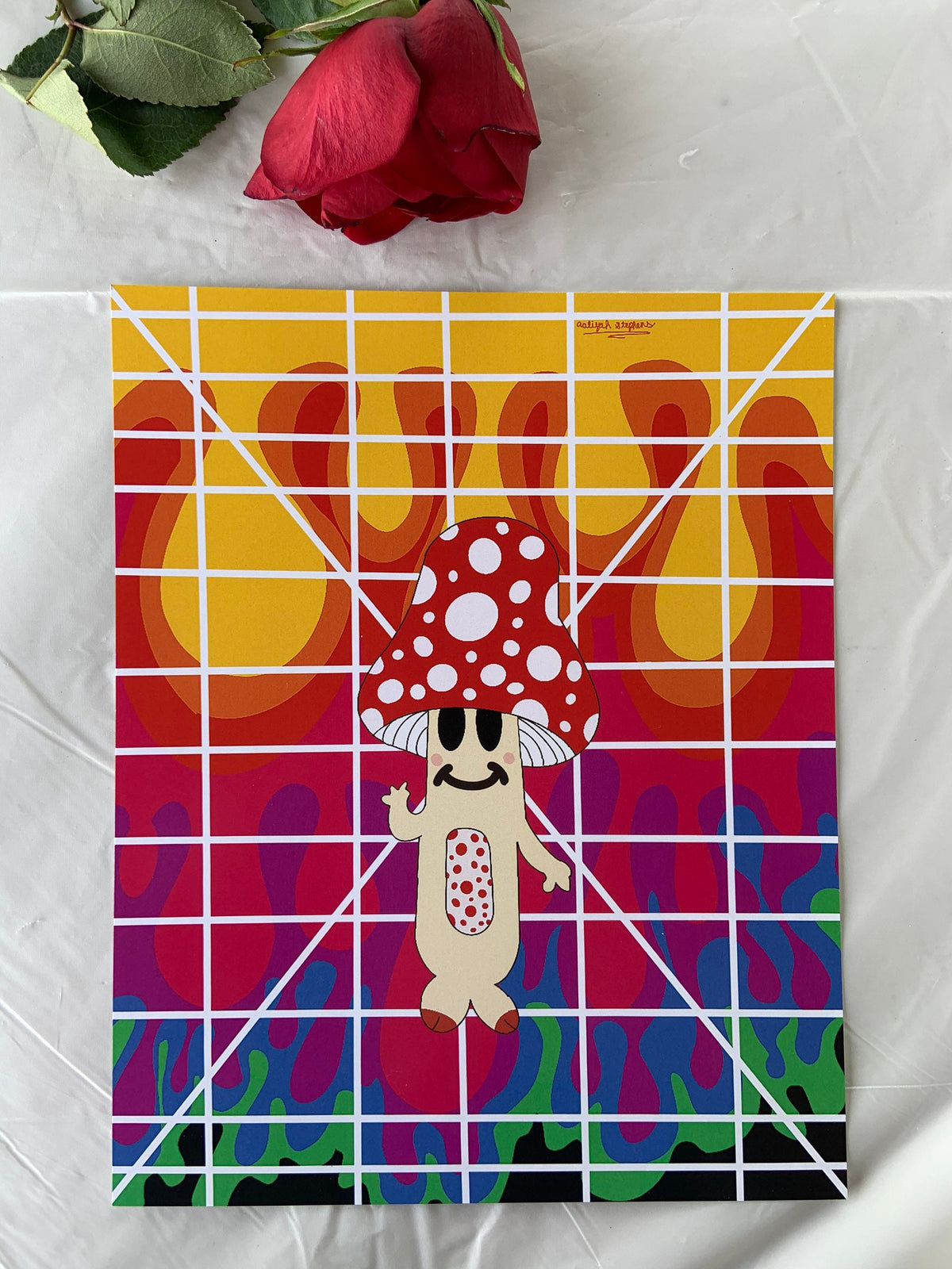 Marty Da Mushroom QueTee Original Character 8x10 Art Print