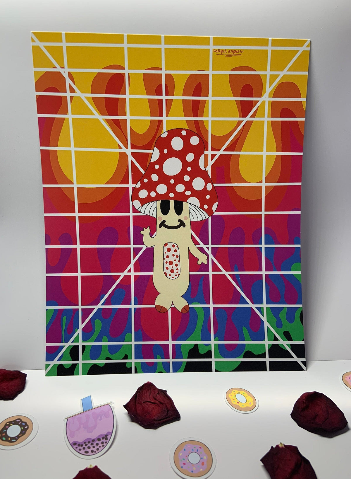 Marty Da Mushroom QueTee Original Character 8x10 Art Print